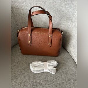 Out and About Handbag in Chestnut - Poppy and Peonies